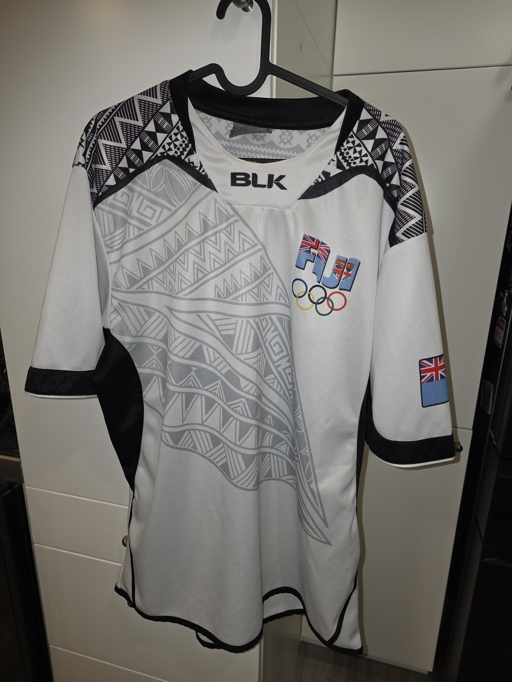 Fiji Rugby Sevens 2016 Rio Olympics Gold Medal Jersey BLK White Men’s 3XL